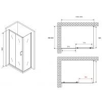 Товар: Душевой уголок Abber Schwarzer Diamant 140x50 AG30140B5-S50B5 профиль Черный стекло прозрачное - фото 5 Душевой уголок Abber Schwarzer Diamant 140x50 AG30140B5-S50B5 профиль Черный стекло прозрачное — фото 5, Душевые уголки