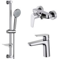 Комплект смесителей Aquatek Бетта AQ1131CR Хром — фото 1, Готовые комплекты для ванной комнаты