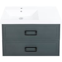 Тумба под раковину La Fenice Cubo 90 FNC-01-CUB-G-90-2 подвесная Серая матовая — фото 6, Мебель для ванной