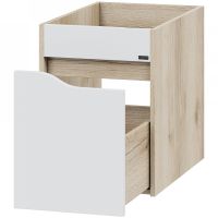 Тумба под раковину СанТа Сатурн 100 700406 подвесная Белая Дуб австрийский — фото 2, Тумбы под раковину