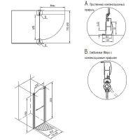 Товар: Душевая дверь Migliore Diadema 80 R 20401 профиль Хром стекло матовое с декором - фото 2 Душевая дверь Migliore Diadema 80 R 20401 профиль Хром стекло матовое с декором — фото 2, Распашные душевые двери