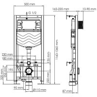 Товар: Инсталляция WasserKRAFT Aller 10TLT.010.ME.PB02 для унитаза с Черной глянцевой клавишей смыва - фото 3 Инсталляция WasserKRAFT Aller 10TLT.010.ME.PB02 для унитаза с Черной глянцевой клавишей смыва — фото 3, Инсталляции для унитазов