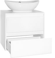 Тумба под раковину Style Line Монако 60 Люкс Plus ЛС-00000632 подвесная Осина белая Белый Лакобель — фото 5, Мебель для ванной