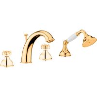 Смеситель на борт ванны Webert Ottocento OT730101010 Золото — фото 1, Смесители на борт ванны