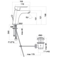 Смеситель для раковины Webert Sax Evolution SE833102015 Хром — фото 2, Смесители