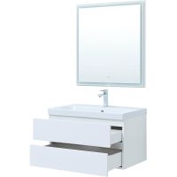 Комплект мебели для ванной Aquanet Беркли 80 306360 подвесной Белый глянец — фото 6, Комплекты мебели для ванной