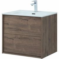 Тумба под раковину Aquanet Lino 60 Flat 287541 подвесная Дуб Веллингтон — фото 3, Тумбы под раковину