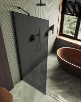 Душевая перегородка Maybah Glass MGD-682-6ш 1090x1950 в широком профиле Черный стекло графитовое матовое — фото 4, Душевые перегородки