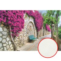 Фреска Ortograf Городской пейзаж 4301 Фактура флок FLK Флизелин (3*2) Бежевый/Розовый, Город/Цветы — фото 1, Фрески