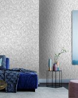 Обои Solo Anemone 168547-12 Винил на флизелине (1,06*10,05) Белый/Серый, Штукатурка — фото 3, Обои для стен