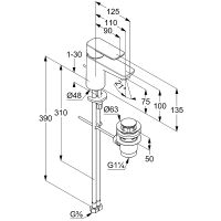 Товар: Смеситель для раковины Kludi Pure Style 403823975 Черный матовый - фото 2 Смеситель для раковины Kludi Pure Style 403823975 Черный матовый — фото 2, Смесители