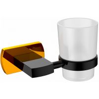 Стакан для зубных щеток CeramaLux Azzuro 95602 Черный Золото — фото 1, Мыльницы