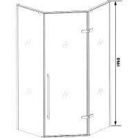 Душевой уголок Ceruttispa 90x90 C3ABD профиль Черный стекло рифленое — фото 3, Душевые уголки трапеция