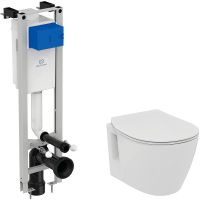 Комплект унитаза с инсталляцией Ideal Standard Connect W220102 с сиденьем Микролифт — фото 1, Комплекты унитаз + инсталляция