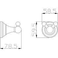Двойной крючок Rav Slezak Morava MKA0102Z Золото — фото 2, Крючки для полотенец