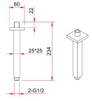 Кронштейн для верхнего душа Berges Ventas S Black 074012 Черный матовый — фото 2, Душевое оборудование. Душевая программа