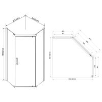 Душевой уголок Vincea Stresa 90x90 VSP-1S900CLG профиль Брашированное золото стекло прозрачное — фото 4, Душевые уголки трапеция