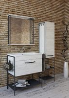 Товар: Тумба с раковиной Sanflor Бруклин 75 С16782 Дуб крафт Черный муар - фото 2 Тумба с раковиной Sanflor Бруклин 75 С16782 Дуб крафт Черный муар — фото 2, Тумбы с раковиной