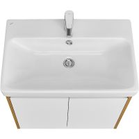 Тумба под раковину Aquaton Сканди Doors 70 1A278901SDZ90 Белый глянец Дуб рустикальный — фото 5, Мебель для ванной