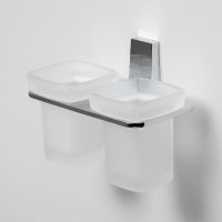 Стакан для зубных щеток WasserKRAFT Lopau K-6028D двойной Хром — фото 2, Мыльницы