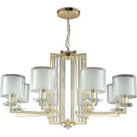 Люстра Crystal Lux Nicolas SP-PL8 Gold White Белая Прозрачная Золото — фото 1, Люстры