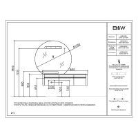 Тумба с раковиной Black&White Universe U915.1600L 160 L 9151600 подвесная Glossy light grey — фото 16, Мебель для ванной