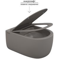 Товар: Унитаз Berges Ego XL подвесной Серый матовый с сиденьем Микролифт арт-083216 - фото 3 Унитаз Berges Ego XL подвесной Серый матовый с сиденьем Микролифт арт-083216 — фото 3, Подвесные унитазы