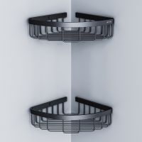 Комплект душевого уголка с душевой системой и аксессуарами AM.PM Gem 90x90 WK90EN профиль Черный матовый стекло прозрачное — фото 33, Душевые уголки четверть круга