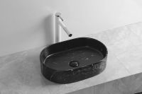 Раковина-чаша Ceruttispa 50 CR0055B MMB2 СТ9541 Черный матовый мрамор — фото 2, Раковины накладные