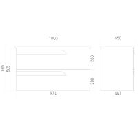 Тумба под раковину Laparet Atlas 100 LA-WCAB-100-122 подвесная Белая матовая — фото 4, Мебель для ванной