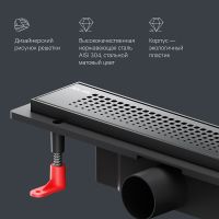 Душевой лоток AM.PM PrimeFlow 40 W02SC-P11-040-01BM с Черной матовой решеткой Cut Gradient — фото 12, Душевые лотки
