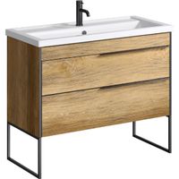 Тумба под раковину Aqwella Fargo 100 FRG0110DB Дуб балтийский — фото 2, Мебель для ванной