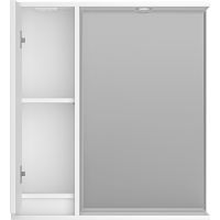 Зеркало со шкафом Brevita Balaton 75 L BAL-04075-01-Л с подсветкой Белое матовое — фото 3, Мебель для ванной