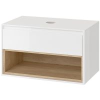 Тумба под раковину Excellent Tuto 80 MLEX.0102.800.WHBL подвесная Белый Дуб — фото 1, Мебель для ванной