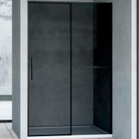 Душевая дверь Vincea Slim Soft 120 VDS-1SS120CGB профиль Черный стекло тонированное — фото 1, Раздвижные душевые двери