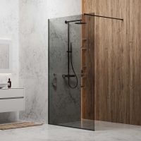 Душевая перегородка Berges Sky Black 110х200 064027 профиль Черный матовый стекло тонированное — фото 1, Душевые перегородки