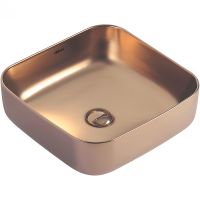 Раковина-чаша Abber Rechteck 39 AC2211MRG Розовое золото матовое — фото 1, Раковины накладные