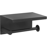 Держатель туалетной бумаги Boheme Uno 10971-B с полкой Черный матовый — фото 1, Держатели туалетной бумаги