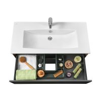 Тумба под раковину Aquaton Сохо 100 1A258201AJA00 подвесная Дуб веллингтон Графит софт — фото 4, Тумбы под раковину