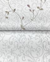 Обои Prima Italiana Colomba 80605 Винил на флизелине (1,06*10) Белый, Вензель/Цветы — фото 4, Обои для стен