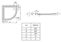 Душевой поддон из материала Flight Jacob Delafon Flight 90x90 радиальный Белый — фото 7, Акриловые душевые поддоны