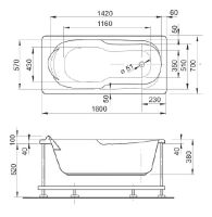 Товар: Акриловая ванна Veedi Ina 160х70 13316070 без гидромассажа - фото 2 Акриловая ванна Veedi Ina 160х70 13316070 без гидромассажа — фото 2, Ванны