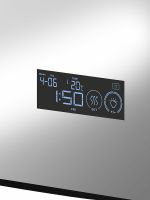 Зеркало Reflection Shadow 800х600 RF5733SH с подсветкой Черное с сенсорным выключателем, диммером, подогревом и часами — фото 5, Мебель для ванной