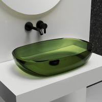 Раковина-чаша Abber Kristall 60 AT2805Emerald Зеленая — фото 1, Раковины накладные