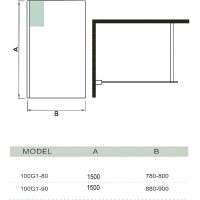 Шторка на ванну WeltWasser WW100 G1 80 10000001226 профиль Хром стекло прозрачное — фото 3, Неподвижные шторки для ванной