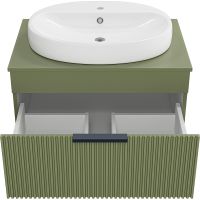 Тумба с раковиной Brevita Enfida 70 УТ000022704 подвесная Зеленая матовая — фото 3, Мебель для ванной