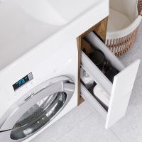 Тумба под раковину Aquaton Лондри 80 1A267101LHDR0 Дуб Рустикальный без фасада — фото 10, Мебель для ванной