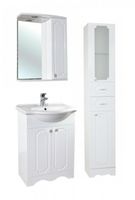 Зеркало со шкафом Bellezza Кантри 55 с подсветкой R Белое — фото 3, Зеркальные шкафы в ванную