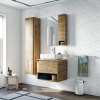 Тумба с раковиной STWORKI Карлстад 60 427728 подвесная Дуб рустикальный — фото 5, Мебель для ванной