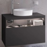 Тумба под раковину Keuco Stageline 80 32864970100 подвесная с подсветкой Вулканит — фото 2, Тумбы под раковину